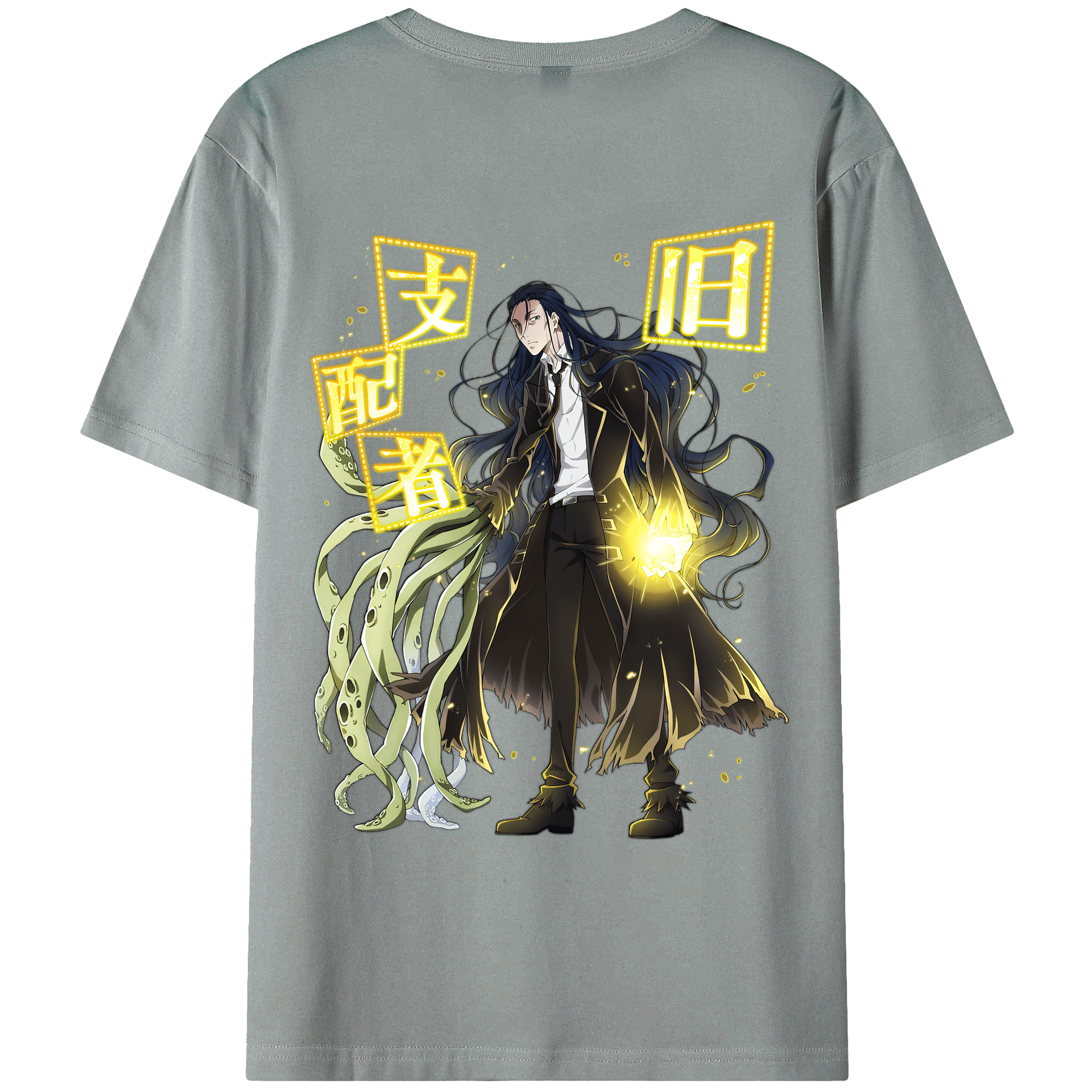 （画像用） 文豪ストレイドッグス Bungo Stray Dogs 綿100％ メンズ半袖Tシャツ（バックプリント） 通気性
